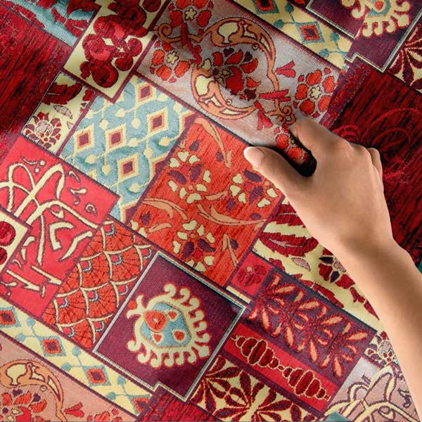 Patchwork Kilim ve Geleneksel Motifli Duvar Örtüsü Kumaş Baskı 11777