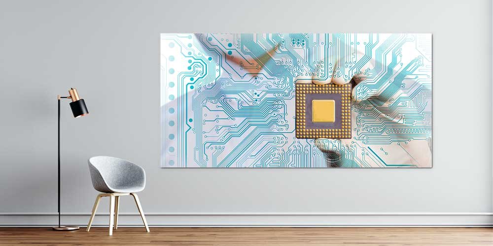 Mikroçip ve Devre Sanatı Temalı Teknoloji Duvar Dekoru 7807