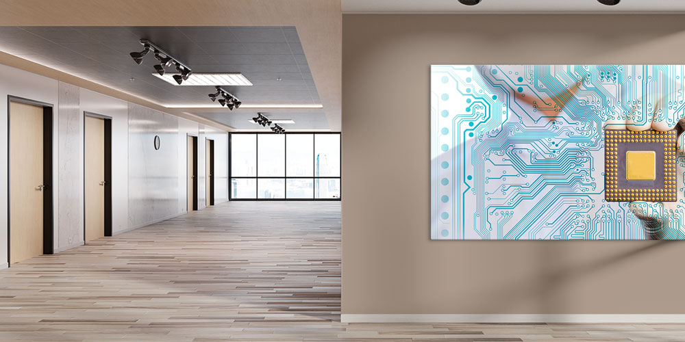 Mikroçip ve Devre Sanatı Temalı Teknoloji Duvar Dekoru 7807