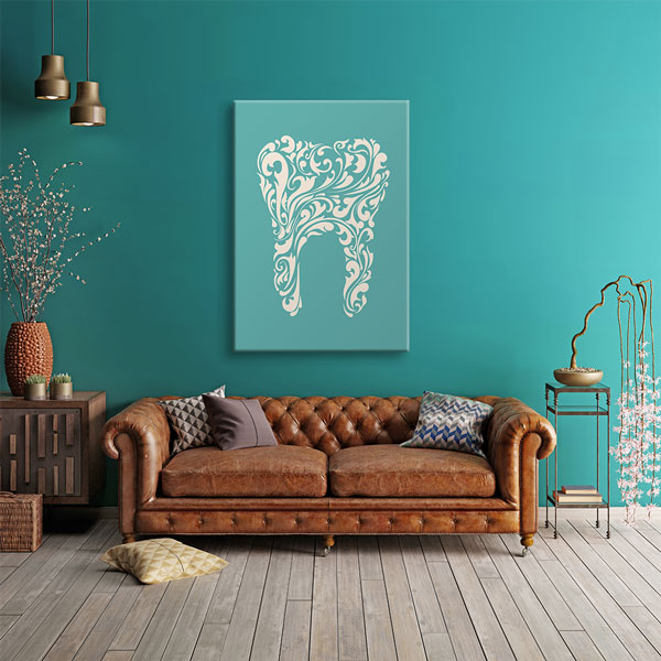 Sanatsal Desenli Diş İllüstrasyonu Temalı Kanvas Duvar Tablosu – 1148