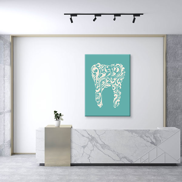 Sanatsal Desenli Diş İllüstrasyonu Temalı Kanvas Duvar Tablosu – 1148