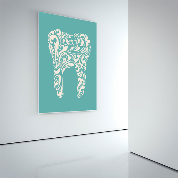 Sanatsal Desenli Diş İllüstrasyonu Temalı Kanvas Duvar Tablosu – 1148