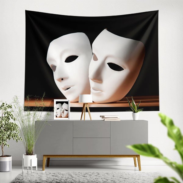 Tiyatro Maskeleri Duvar Örtüsü 8274