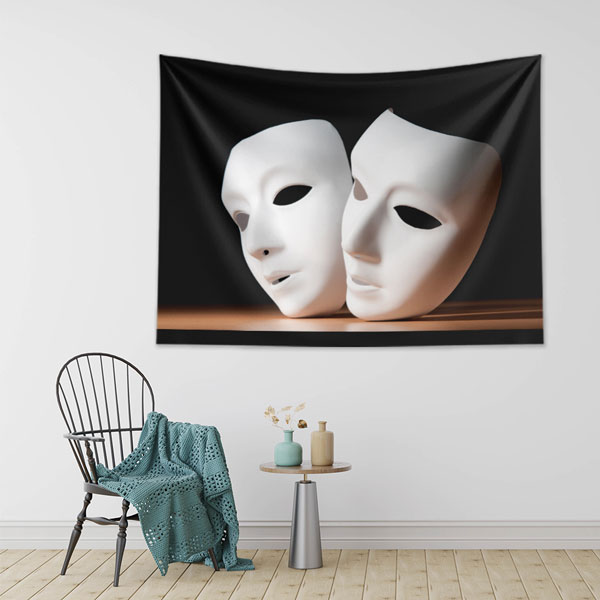 Tiyatro Maskeleri Duvar Örtüsü 8274