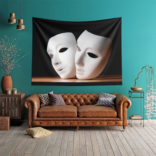 Tiyatro Maskeleri Duvar Örtüsü 8274