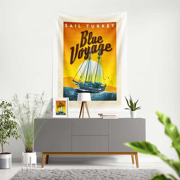 Blue Voyage Duvar Örtüsü 11845