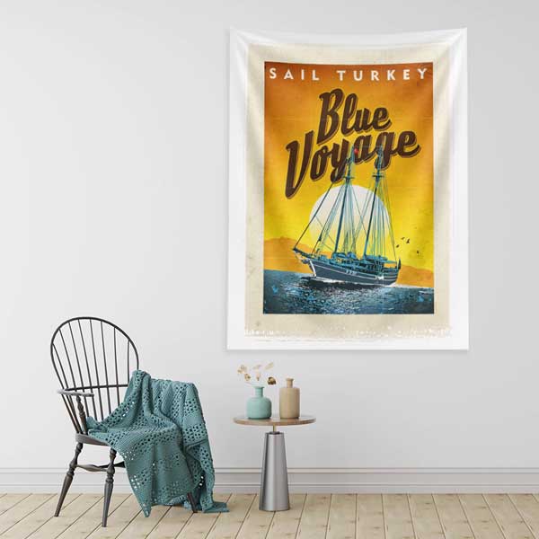 Blue Voyage Duvar Örtüsü 11845