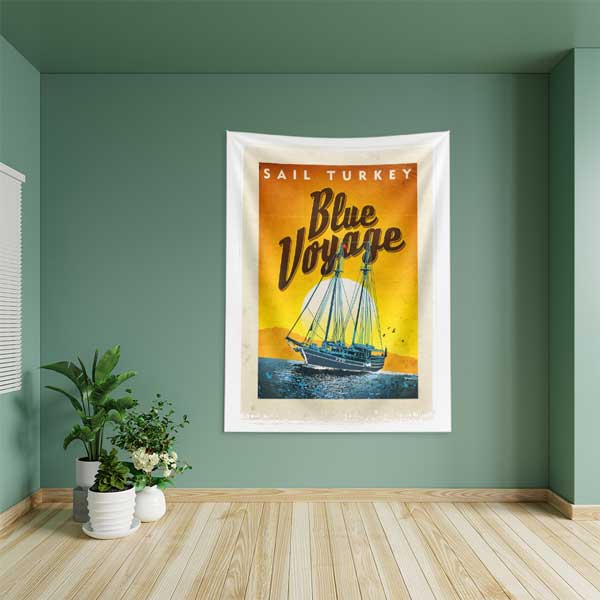 Blue Voyage Duvar Örtüsü 11845