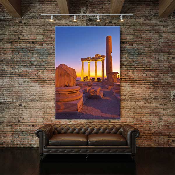 turizm-duvar-dekoru-12062-02 Gün Batımında Antik Sütunlar Manzarası Kanvas Tablo 12062