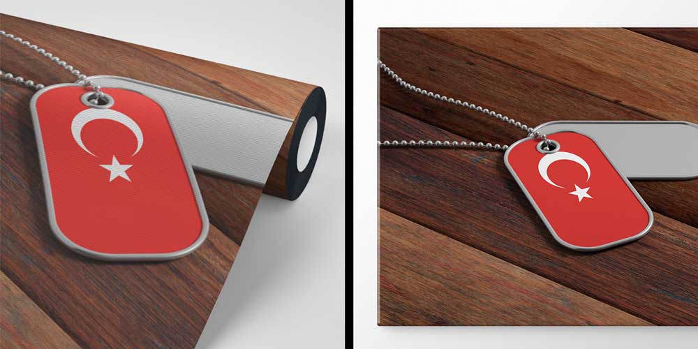 Türk Bayraklı Künye ve Ahşap Zemin Duvar Kağıdı 10979