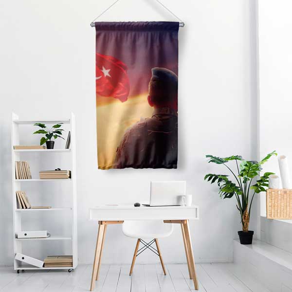 Türk Askeri Duvar Flaması | Gün Batımı 11157