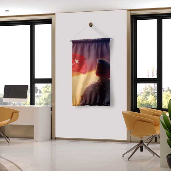 Türk Askeri Duvar Flaması | Gün Batımı 11157