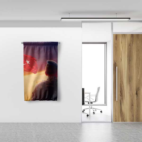 Türk Askeri Duvar Flaması | Gün Batımı 11157