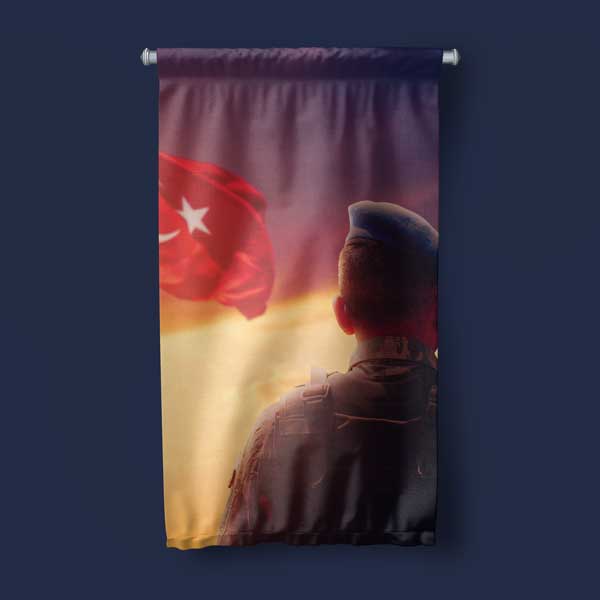 Türk Askeri Duvar Flaması | Gün Batımı 11157