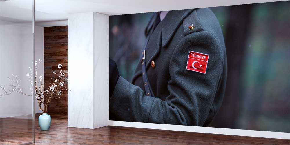 Askeri Ceket Üzerinde Türk Bayrağı Arması Duvar Kağıdı 10985