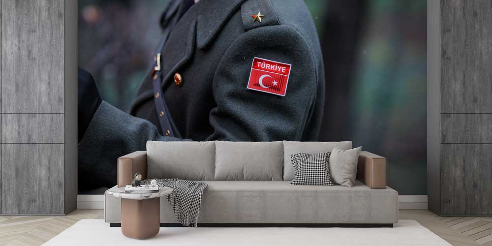 Askeri Ceket Üzerinde Türk Bayrağı Arması Duvar Kağıdı 10985