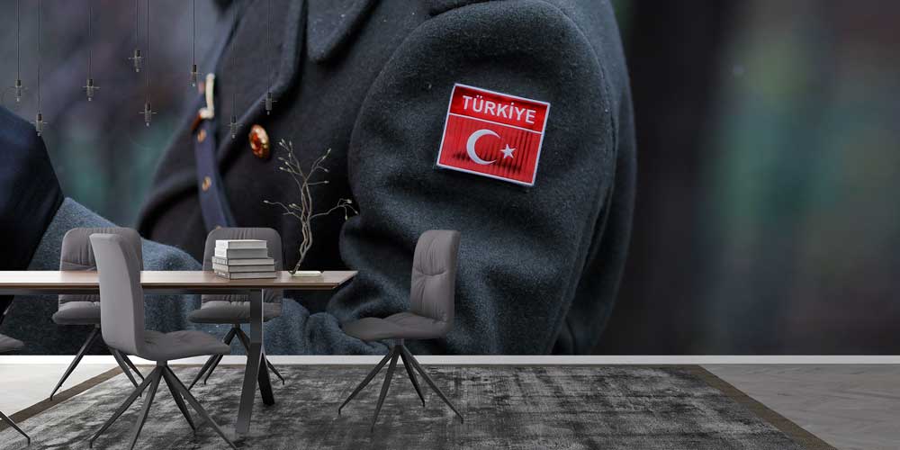 Askeri Ceket Üzerinde Türk Bayrağı Arması Duvar Kağıdı 10985