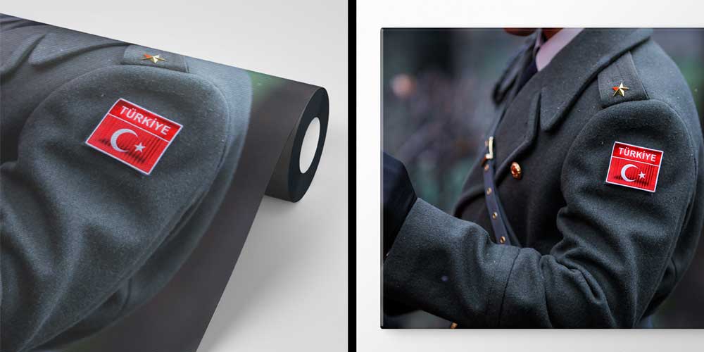 Askeri Ceket Üzerinde Türk Bayrağı Arması Duvar Kağıdı 10985