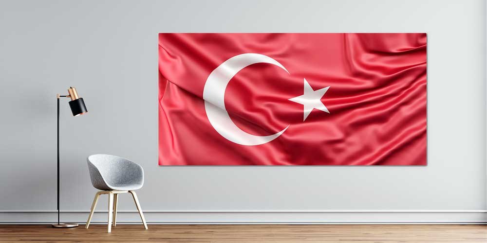 turk-bayragi-duvar-dekoru-7862-00 Dalgalı Kumaş Efektli Türk Bayrağı Duvar Dekoru Büyük Ebatlı Dekoratif Baskı 7862