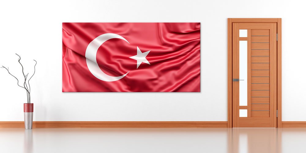 turk-bayragi-duvar-dekoru-7862-01 Dalgalı Kumaş Efektli Türk Bayrağı Duvar Dekoru Büyük Ebatlı Dekoratif Baskı 7862