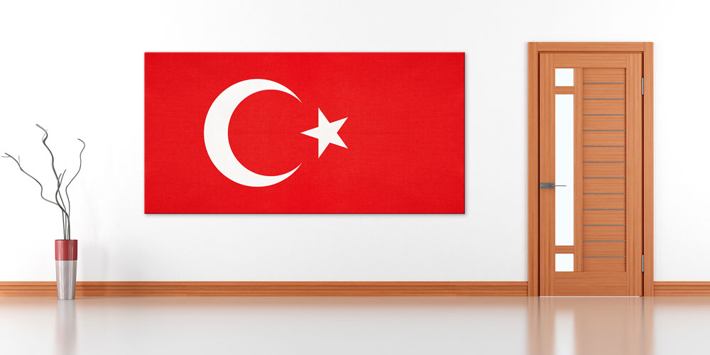 Klasik Türk Bayrağı Duvar Dekoru Büyük Ebatlı Dekoratif Baskı 7864