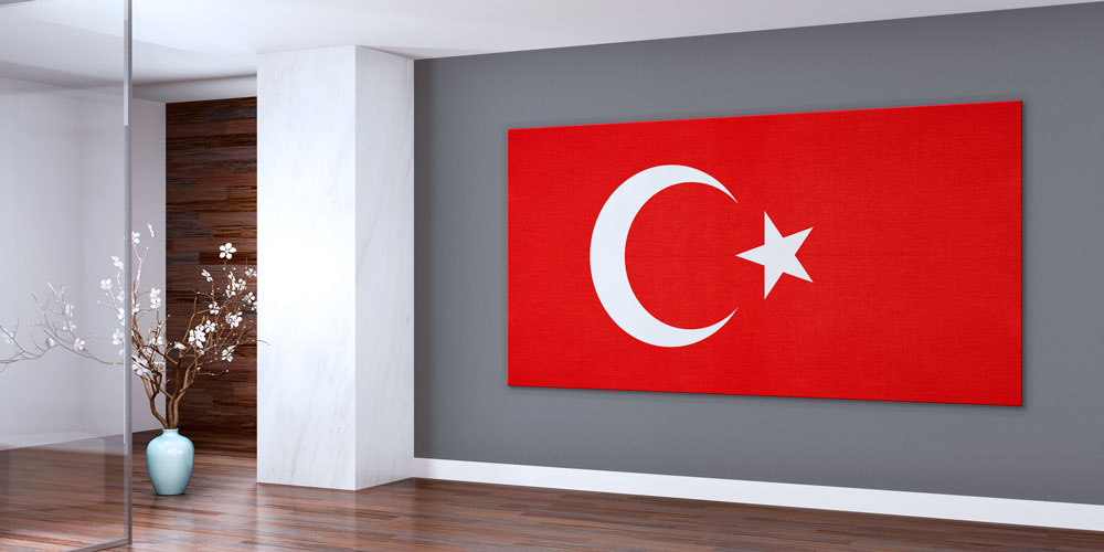 Klasik Türk Bayrağı Duvar Dekoru Büyük Ebatlı Dekoratif Baskı 7864