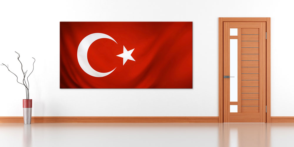 Türk Bayrağı Duvar Dekoru Büyük Ebatlı Dekoratif Baskı 7868