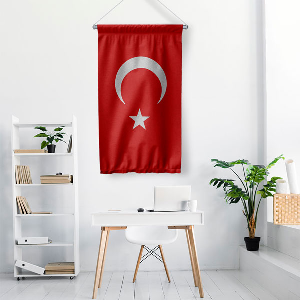 Minimal Türk Bayrağı Duvar Flaması 7778