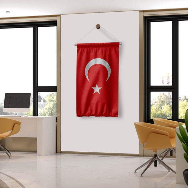 Minimal Türk Bayrağı Duvar Flaması 7778