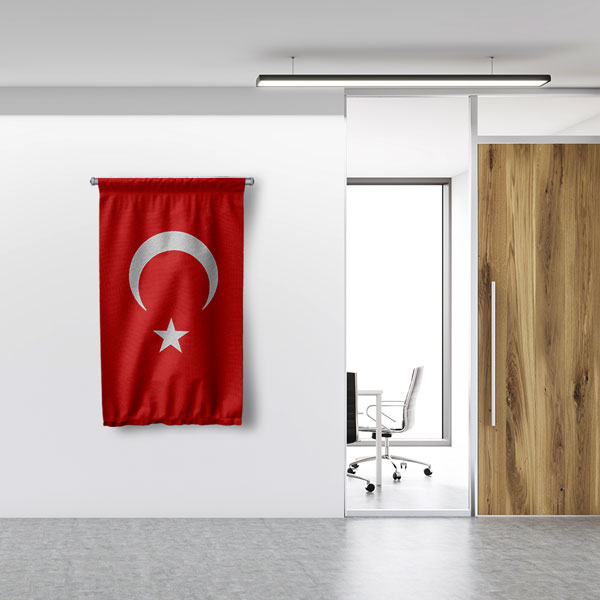 Minimal Türk Bayrağı Duvar Flaması 7778