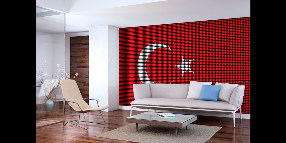 Modern Pikselli Türk Bayrağı Duvar Kağıdı 7748