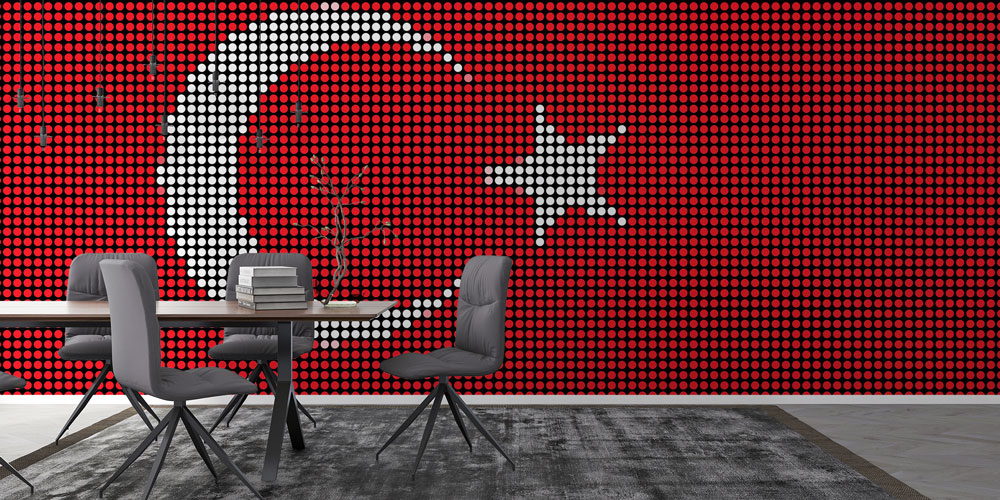 Modern Pikselli Türk Bayrağı Duvar Kağıdı 7748