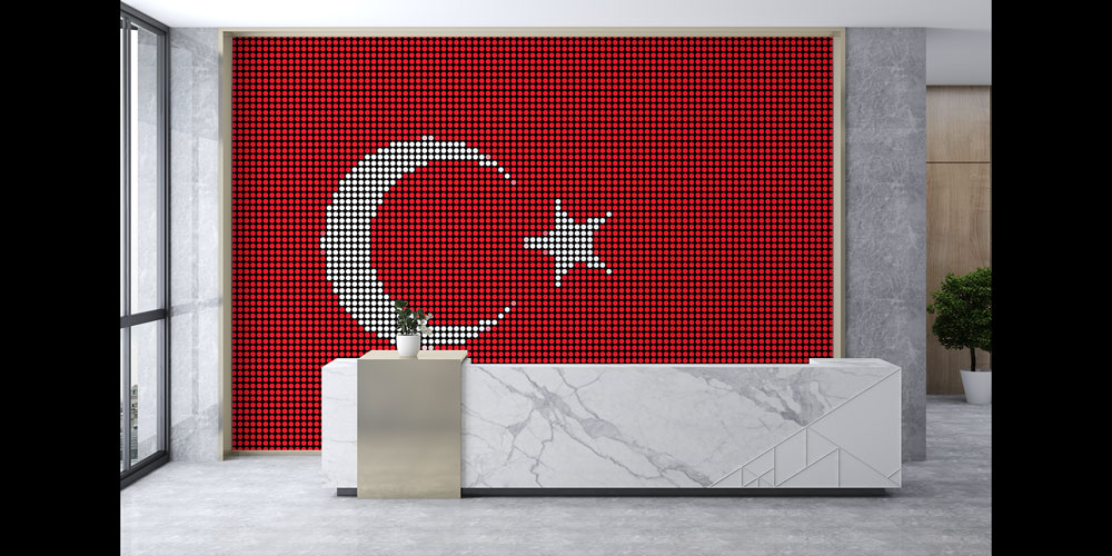 Modern Pikselli Türk Bayrağı Duvar Kağıdı 7748