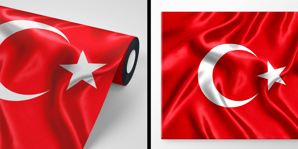 Türk Bayrağı Saten Dokulu Duvar Kağıdı – Zarif Bayrak Temalı Duvar Kaplaması 7751