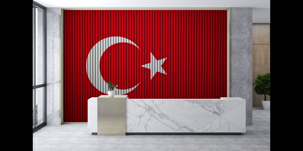 Türk Bayrağı Çizgili Dokulu Duvar Kağıdı – Modern Minimal Bayrak Kaplaması 7752