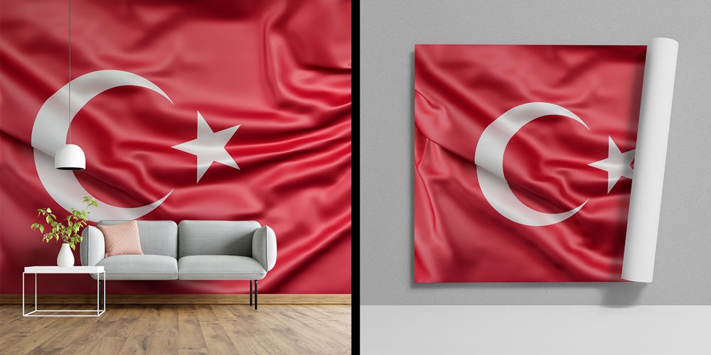Türk Bayrağı Saten Duvar Kağıdı 7755