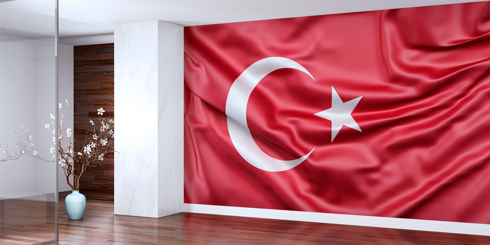 Türk Bayrağı Saten Duvar Kağıdı 7755