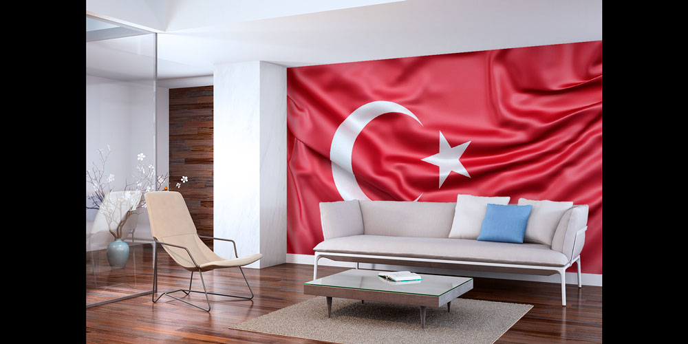 Türk Bayrağı Saten Duvar Kağıdı 7755