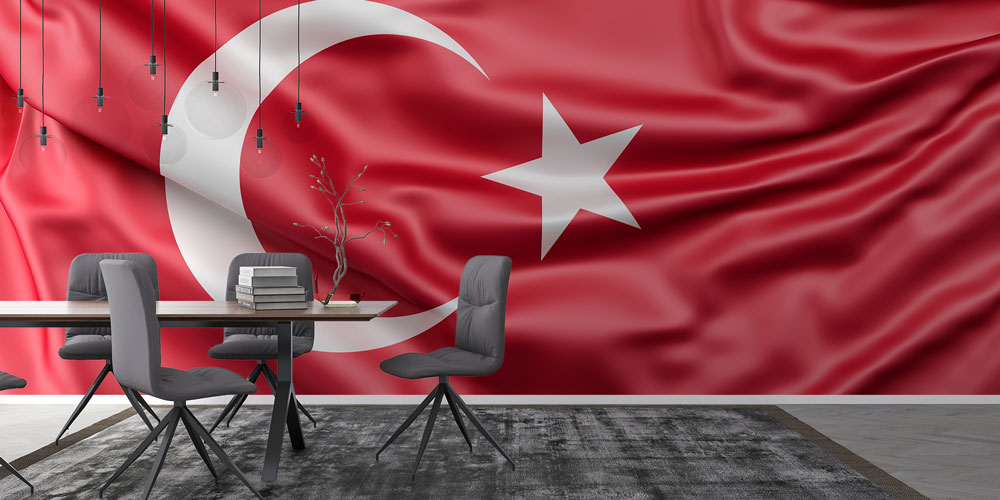 Türk Bayrağı Saten Duvar Kağıdı 7755