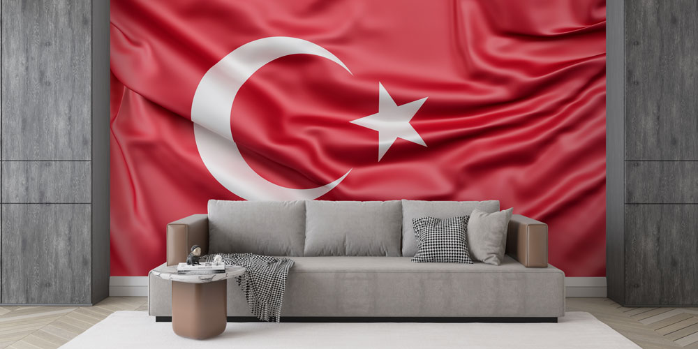 Türk Bayrağı Saten Duvar Kağıdı 7755