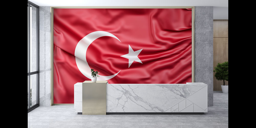 Türk Bayrağı Saten Duvar Kağıdı 7755