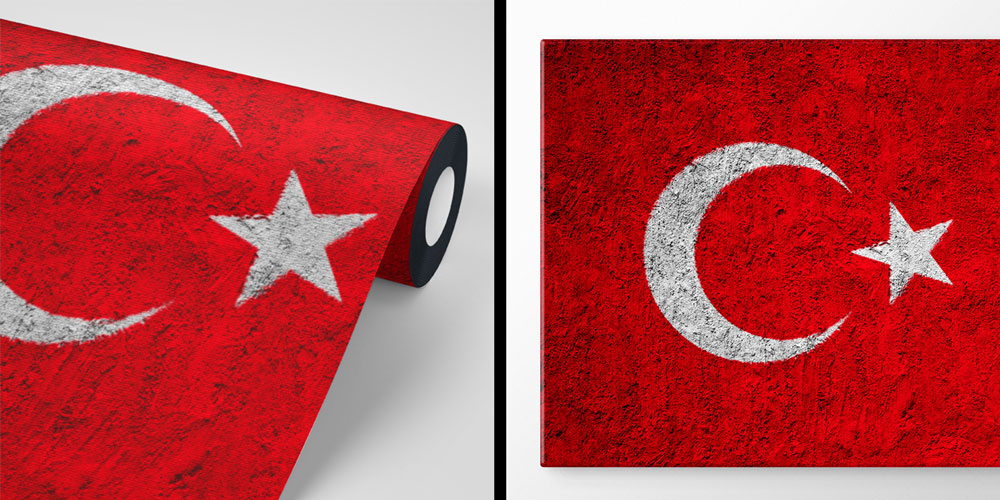 Türk Bayrağı Doku Desenli Duvar Kağıdı 7756