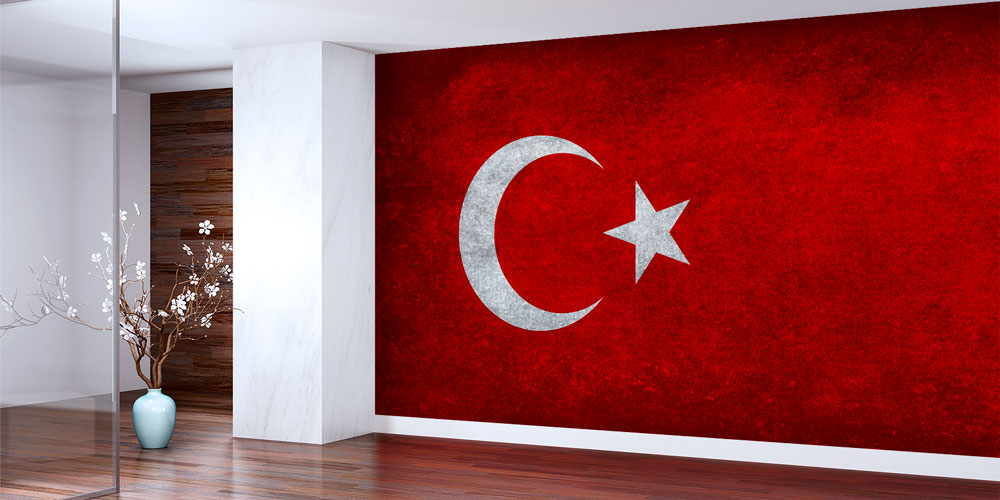 Türk Bayrağı Dokulu Duvar Kağıdı 7761