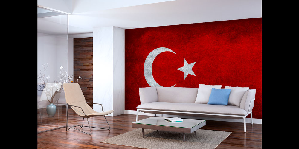 Türk Bayrağı Dokulu Duvar Kağıdı 7761