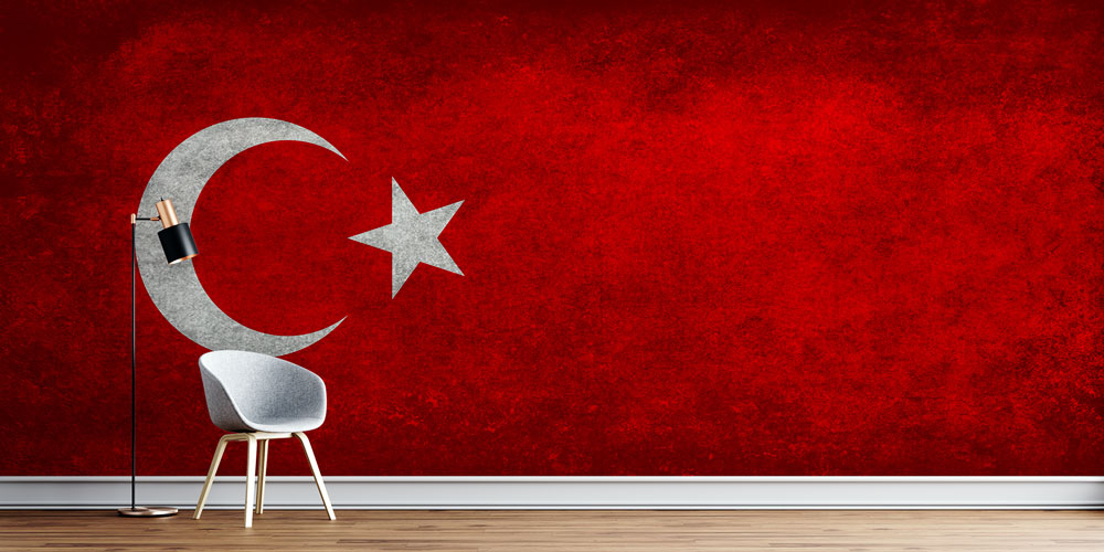 Türk Bayrağı Dokulu Duvar Kağıdı 7761