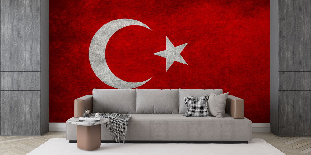 Türk Bayrağı Dokulu Duvar Kağıdı 7761