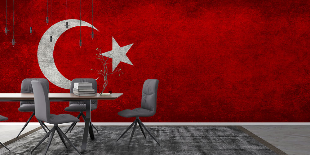 Türk Bayrağı Dokulu Duvar Kağıdı 7761