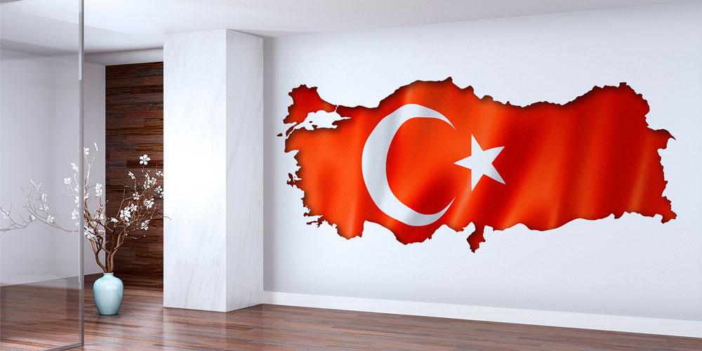 Türkiye Haritalı Bayrak Duvar Kağıdı 7763