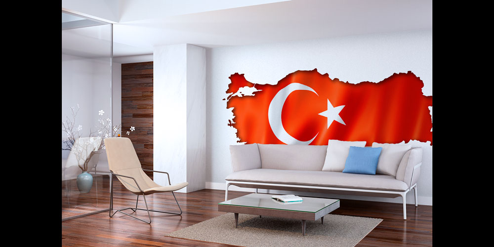 Türkiye Haritalı Bayrak Duvar Kağıdı 7763