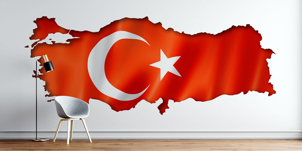 Türkiye Haritalı Bayrak Duvar Kağıdı 7763